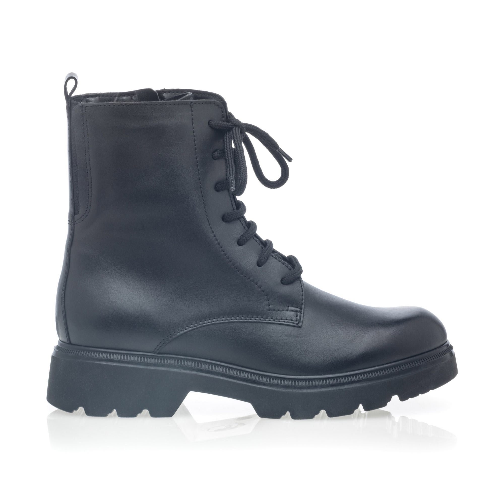 Bottines à lacets Femme en cuir noir