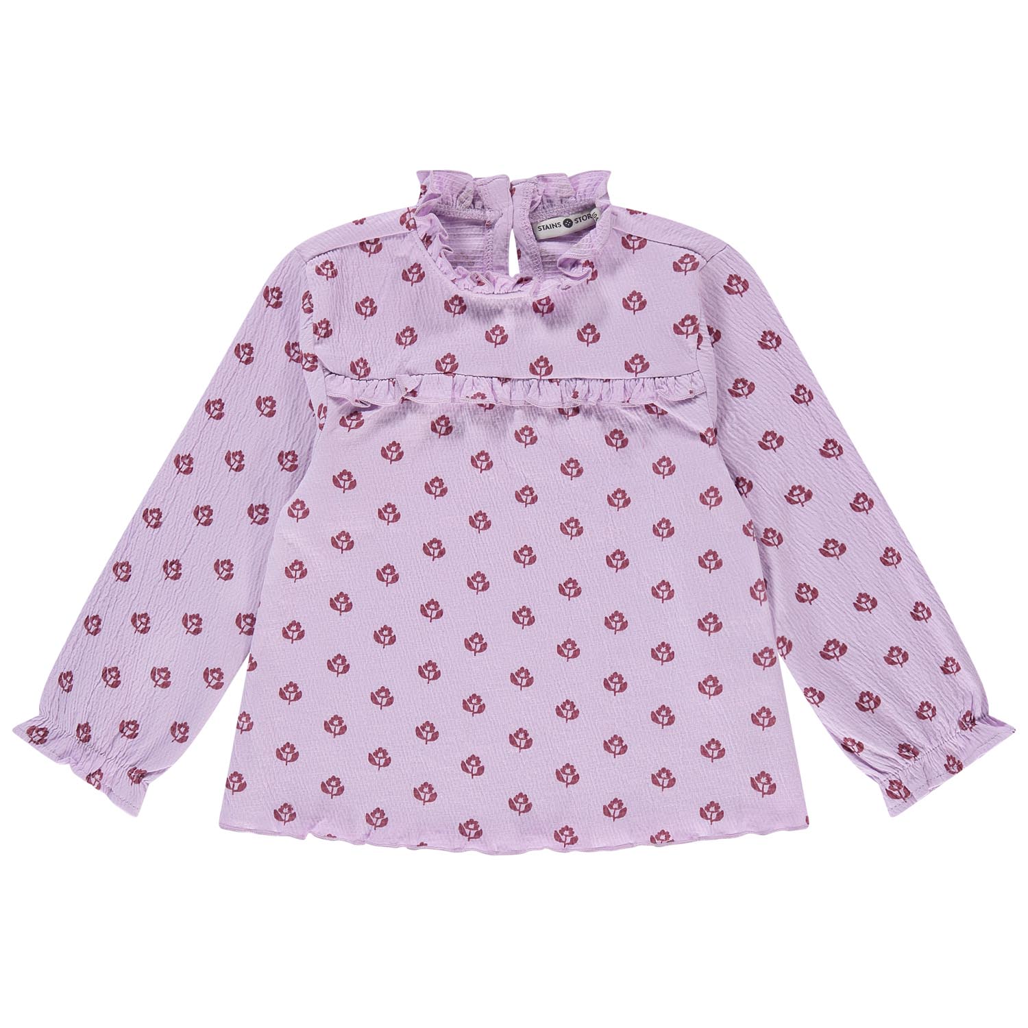 Stains & Stories peuter blouse lange mouwen bloemen paars