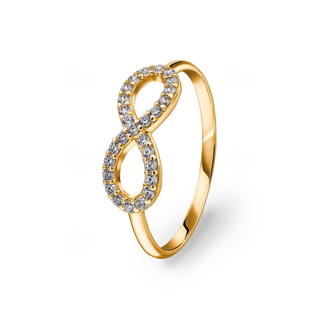 Ring 750/18 K Gelbgold Infinity mit Zirkonia