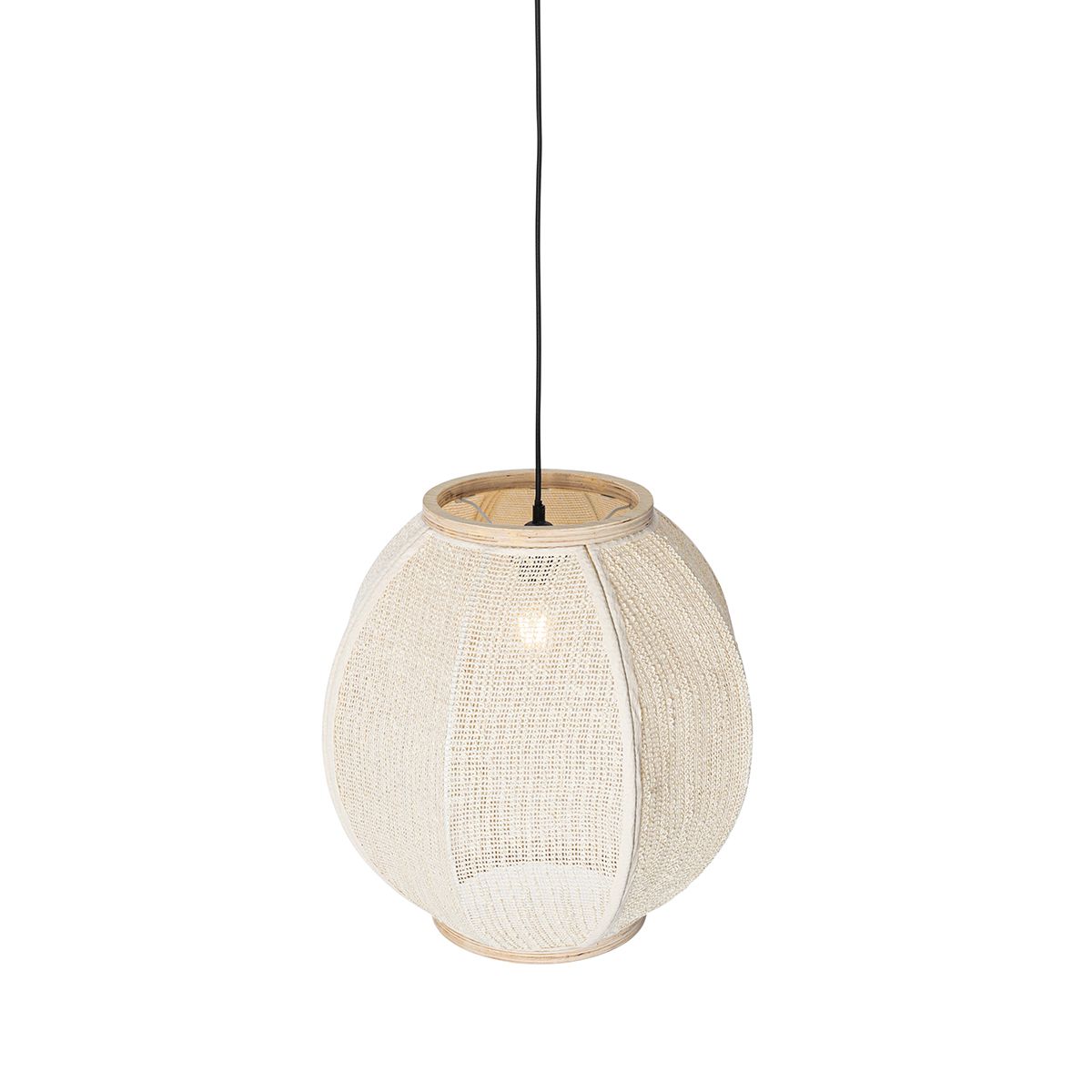 Oosterse hanglamp naturel stof 46 cm - Rob