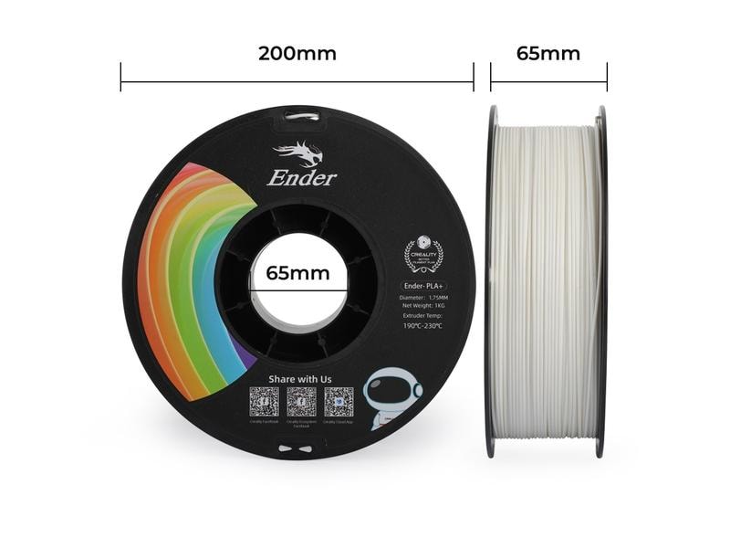 Creality Filament PLA  Weiss, 1.75 mm, 1 kg Hochwertiges PLA  Filament für 3D-Drucker