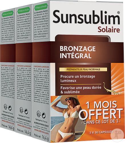 Nutreov Sunsublim Solaire Bronzage Intégral Préparateur Peau Normale Tripack 3x30 Capsules