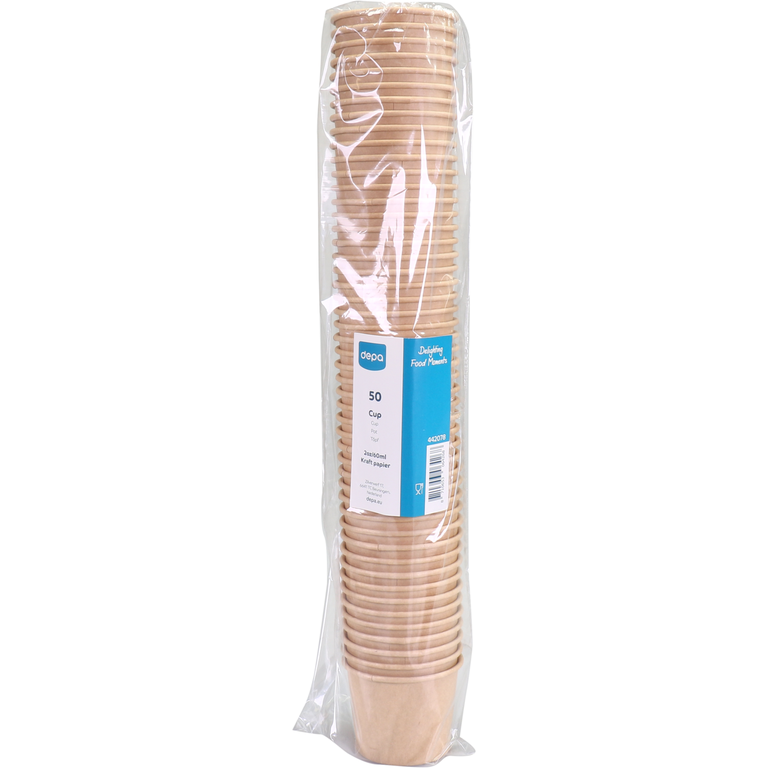 Cup, sauscup, papier + PE, 60ml, 2oz, bruin