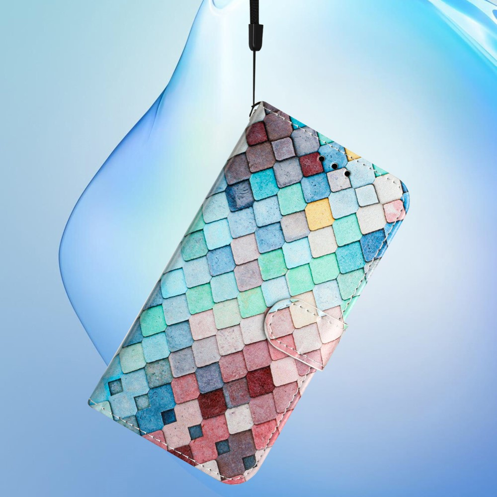 iPhone 16 Pro Leder Tasche Hülle mit Kartenfach Gitter