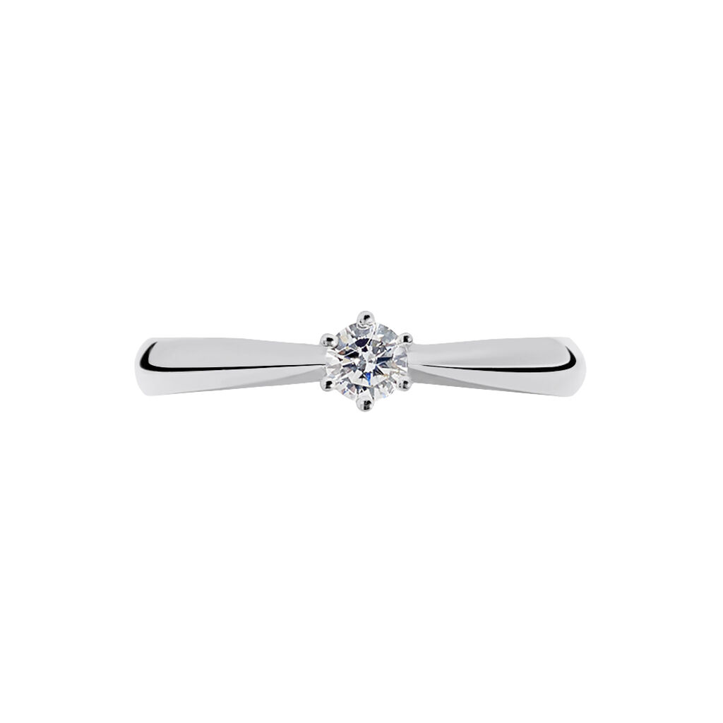 Bague Solitaire Veronika Or Blanc Diamant