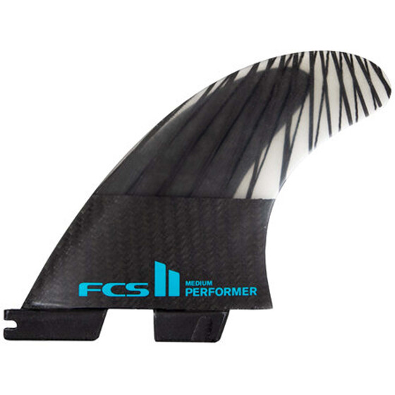 FCS II Performer PC Carbon Medium Black/Teal Tri Retail Fins