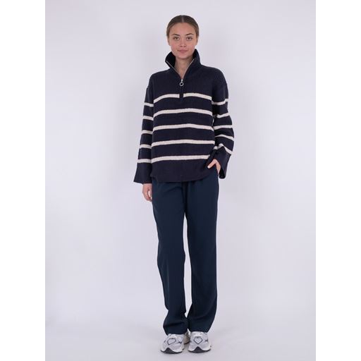 Neo Noir Nevena Stripe Striktrøje, Navy/Sand, 34