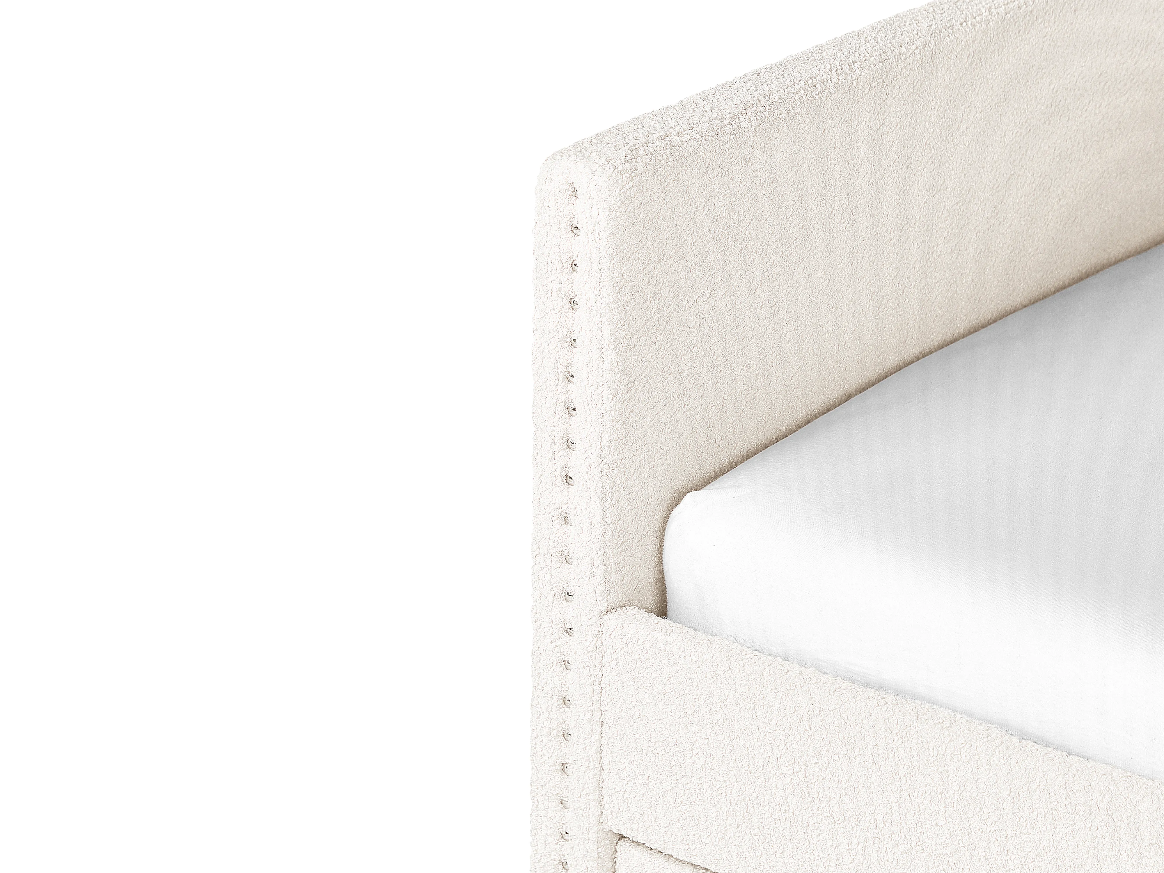 Onderschuifbed Bouclé TROYES 90 x 200 cm Lichtbeige