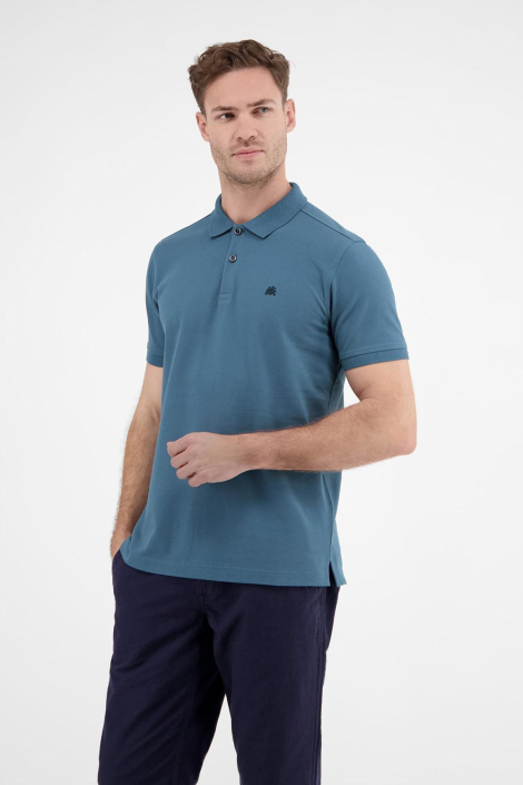 Lerros blauwe heren polo
