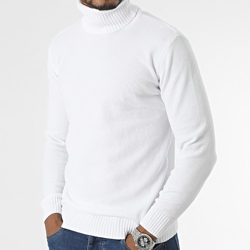 Pull Col Roulé Blanc