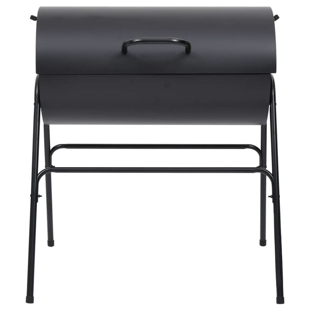 Gril à baril avec 2 grilles de cuisson noir 80x95x90 cm acier