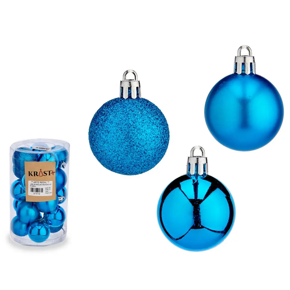 Krist  kerstballen - 20x stuks - helder blauw - kunststof - 4 cm