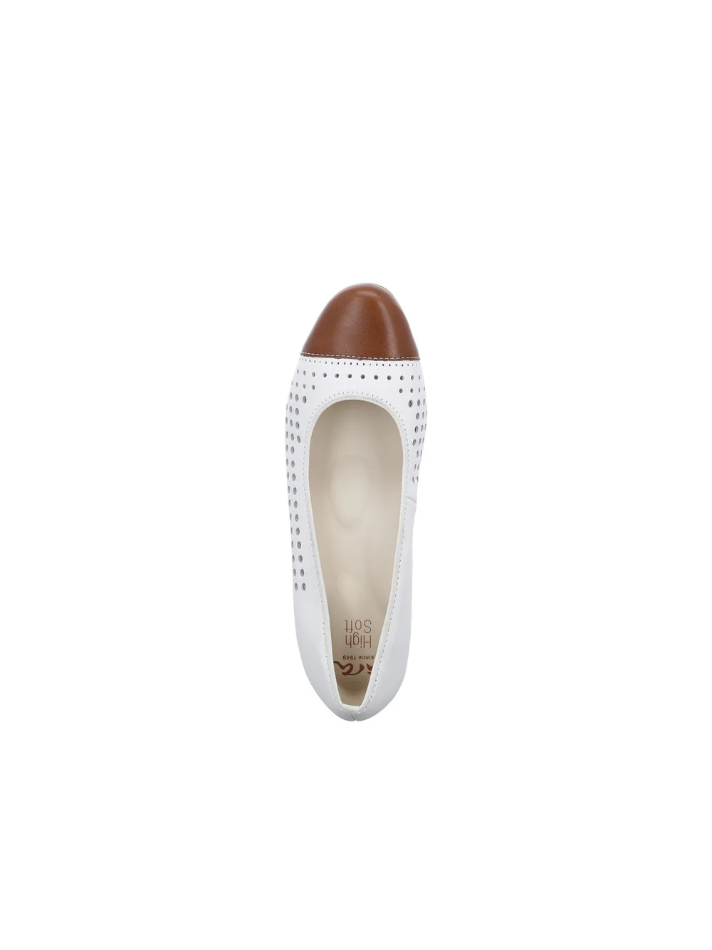 Pumps Nizza cognac weiß