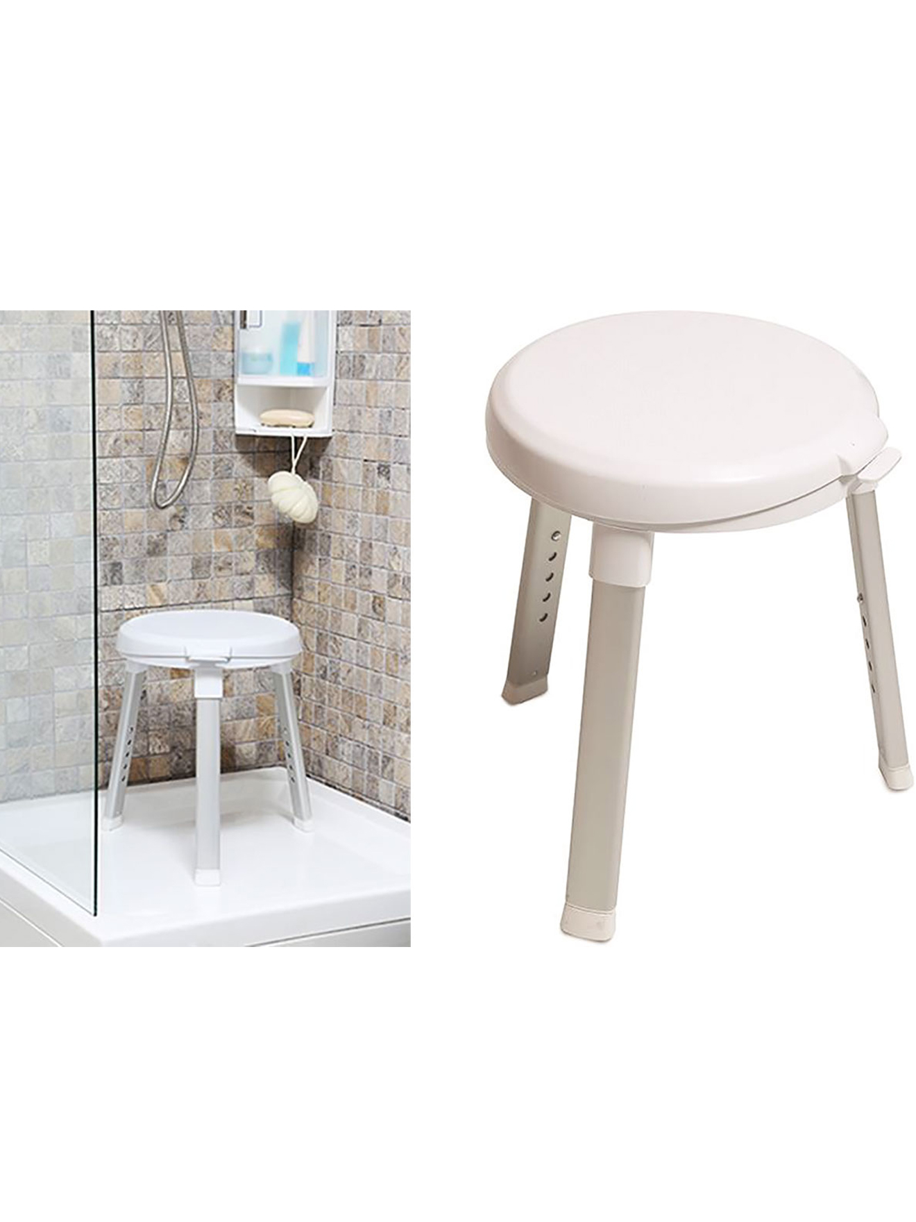 Tabouret de douche assise rotative