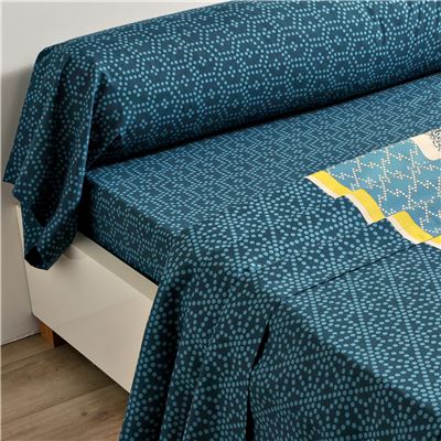 Linge de lit polycoton rayures et micro-motif - BECQUET CRÉATION