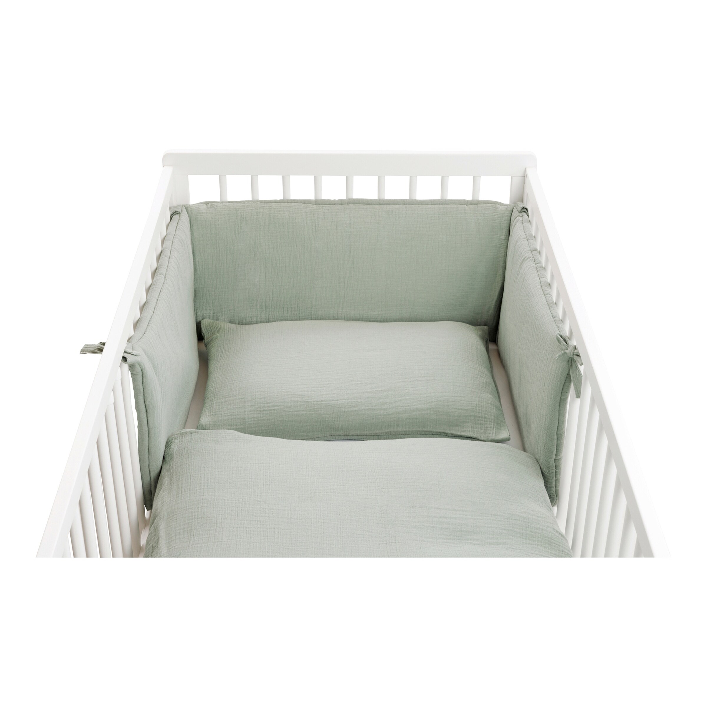 BORNINO HOME Bettwäsche Musselin 40x60 / 100x135 cm grün