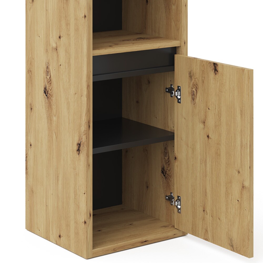 Vicco Midischrank Badschrank Badezimmermöbel Viola Eiche Anthrazit modern 38x80 Badezimmer Schrank Badmöbel Schranktür Schrankfach Ablage Aufbewahrung