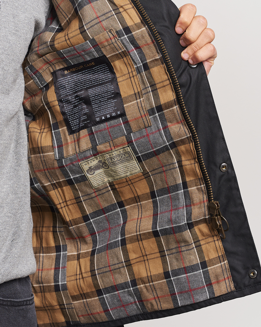 Barbour International Slim Wax Jacket Black