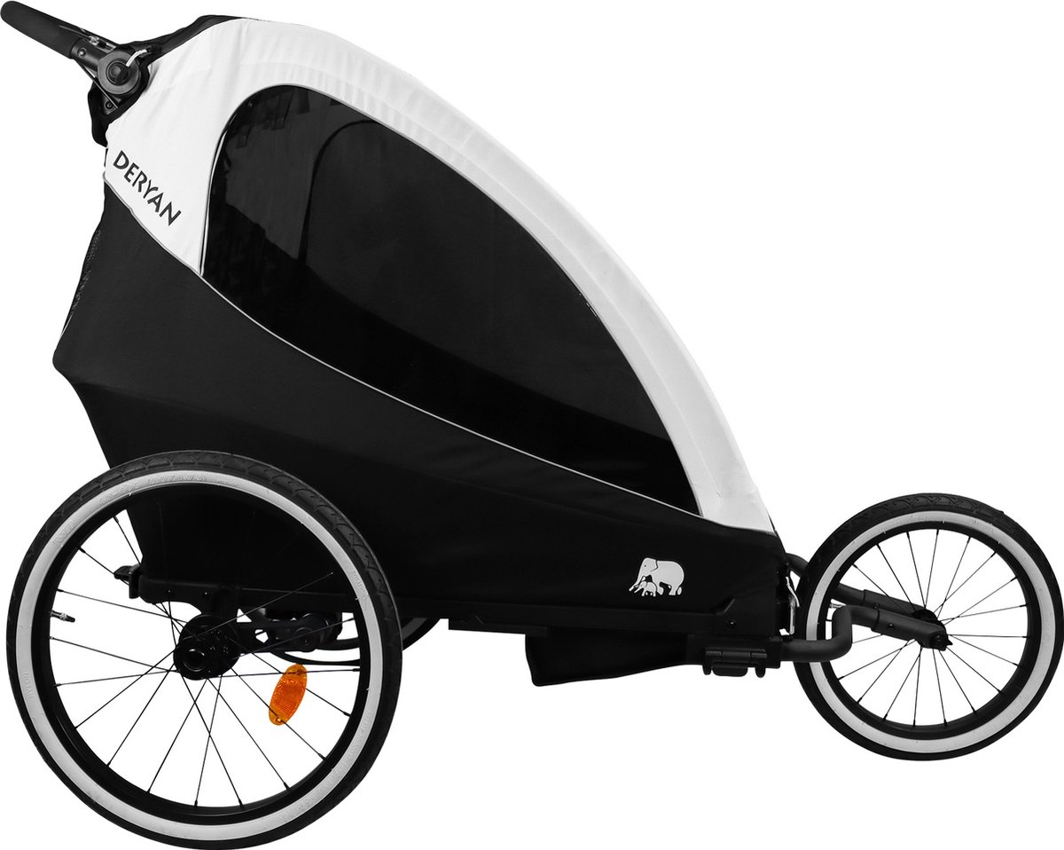 Deryan Luxe 3-in-1 fietskar - Black/Cream