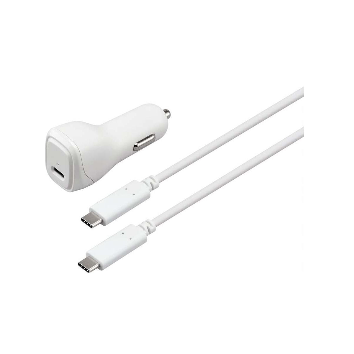 Sandstrøm USB-C til USB-C billader (hvit)