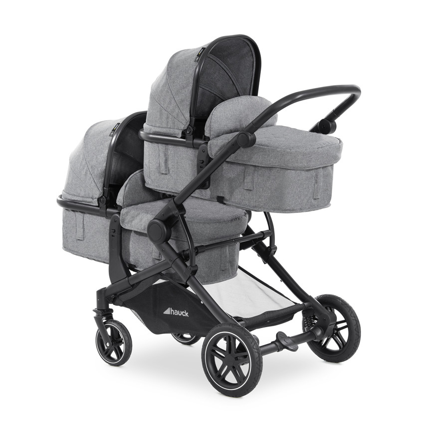 Poussette jumeaux Atlantic Twin Melange Grey
