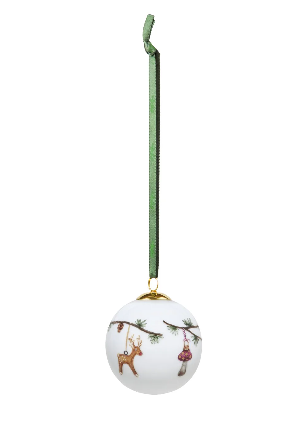 Kähler  Hammershøi Christmas Kugle 2023, hvid m. deko - Ø6 cm.