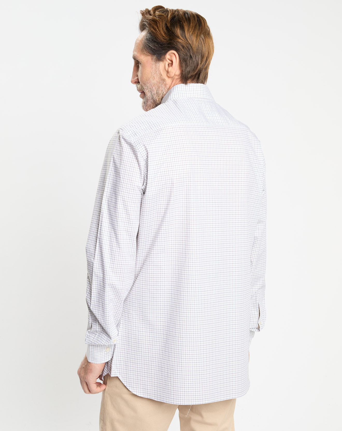 Hackett London Chemise Regular Fit vichy tricolore blanc/kaki