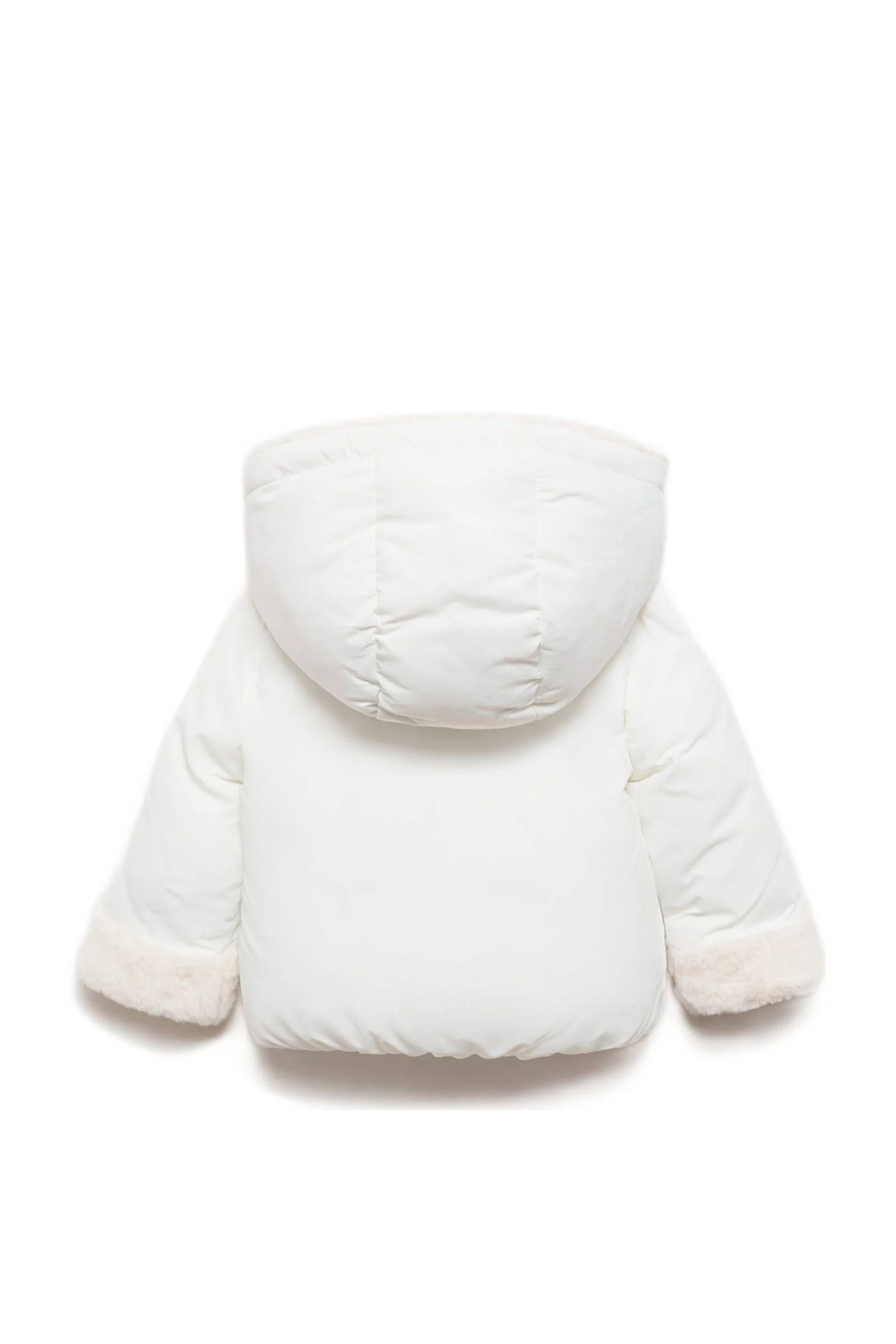 Mango Kids gewatteerde winterjas wit