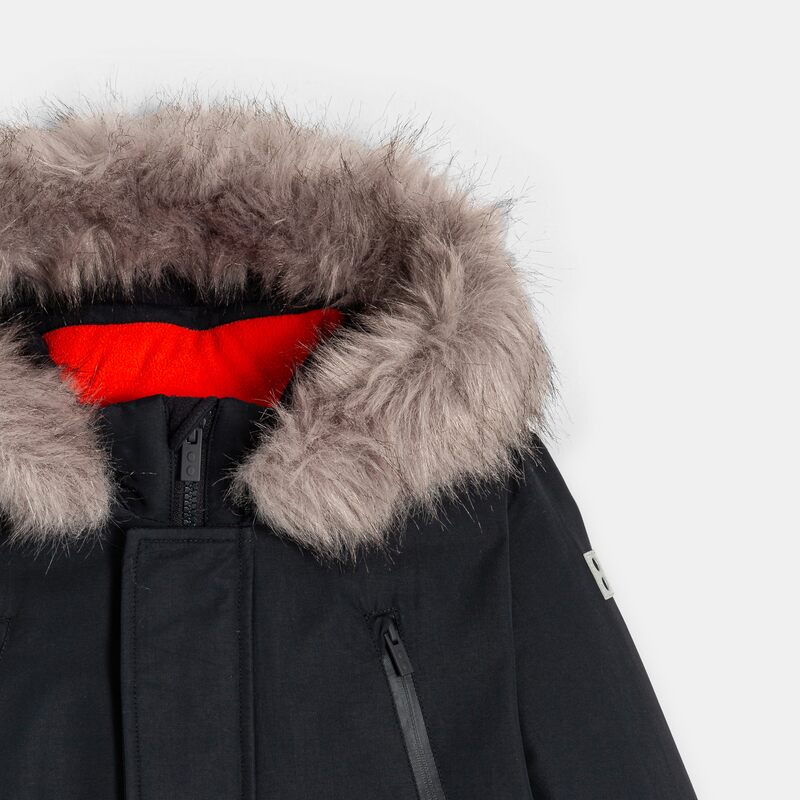 Parka matelassée à capuche gris garçon