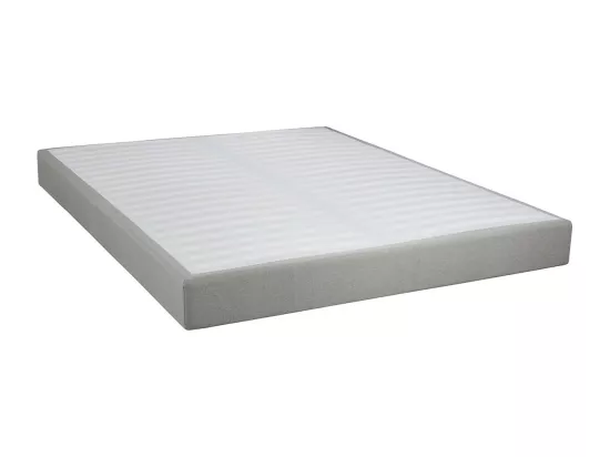 TAPIKIT - Sommier Tapissier Démontable 2x20 Lattes 140x190cm Lin + Pieds Blancs 15cm