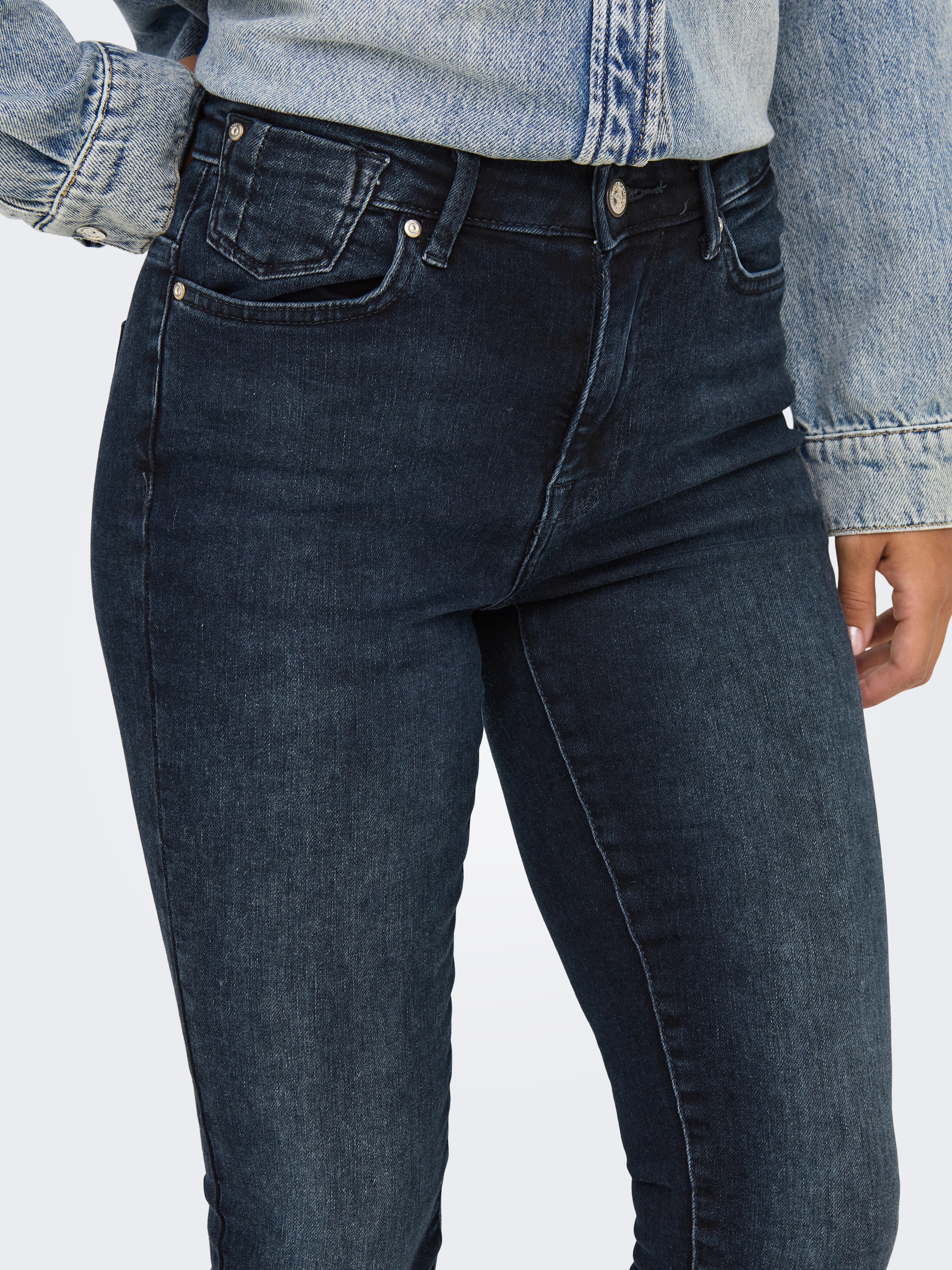 ONLFOREVER Hohe Taille Skinny Fit Jeans Blue Black Denim