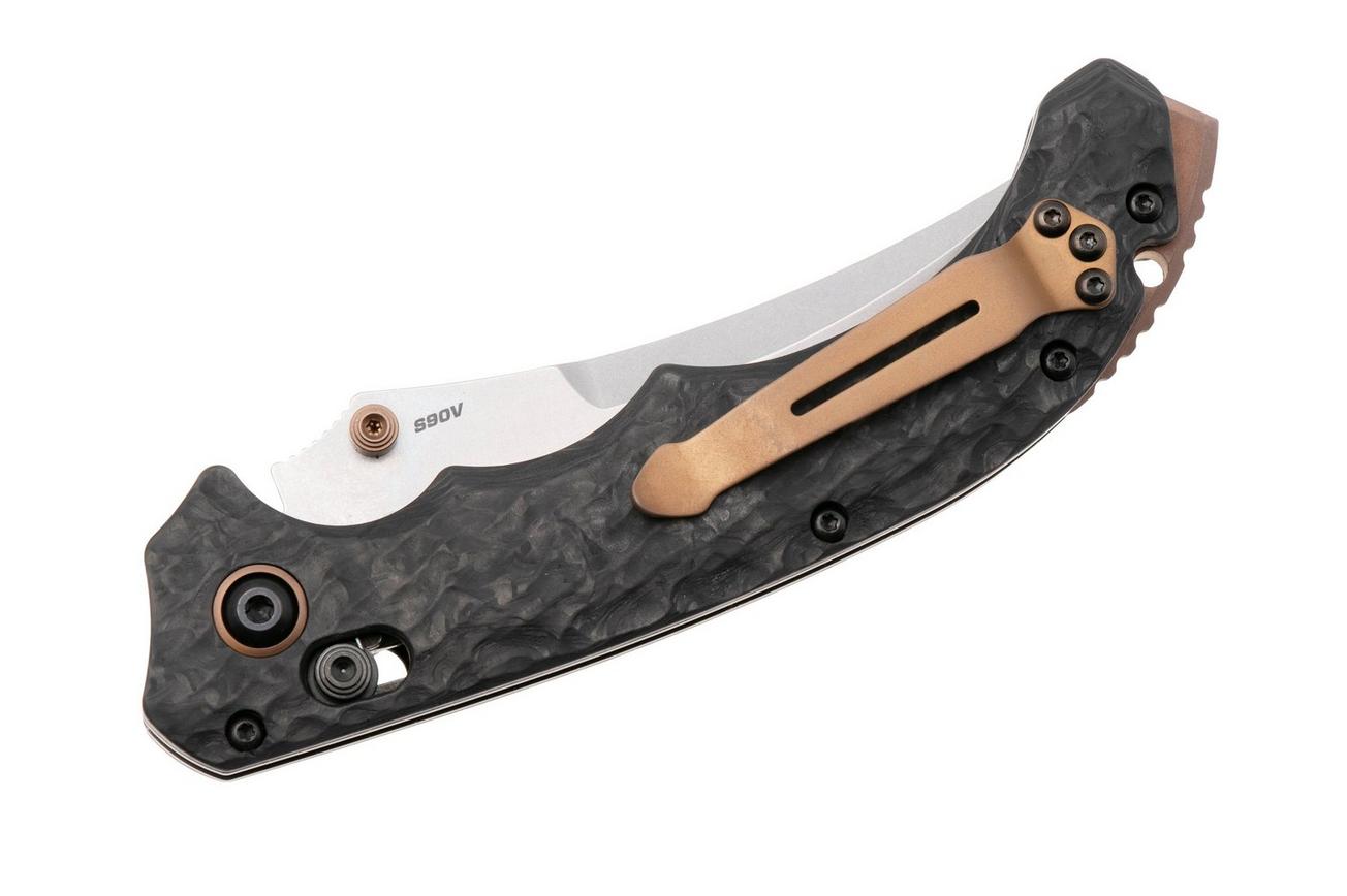 Benchmade Mini Bedlam 865-02 Stonewashed CPM S90V, 3K Twill Carbon Fiber, zakmes