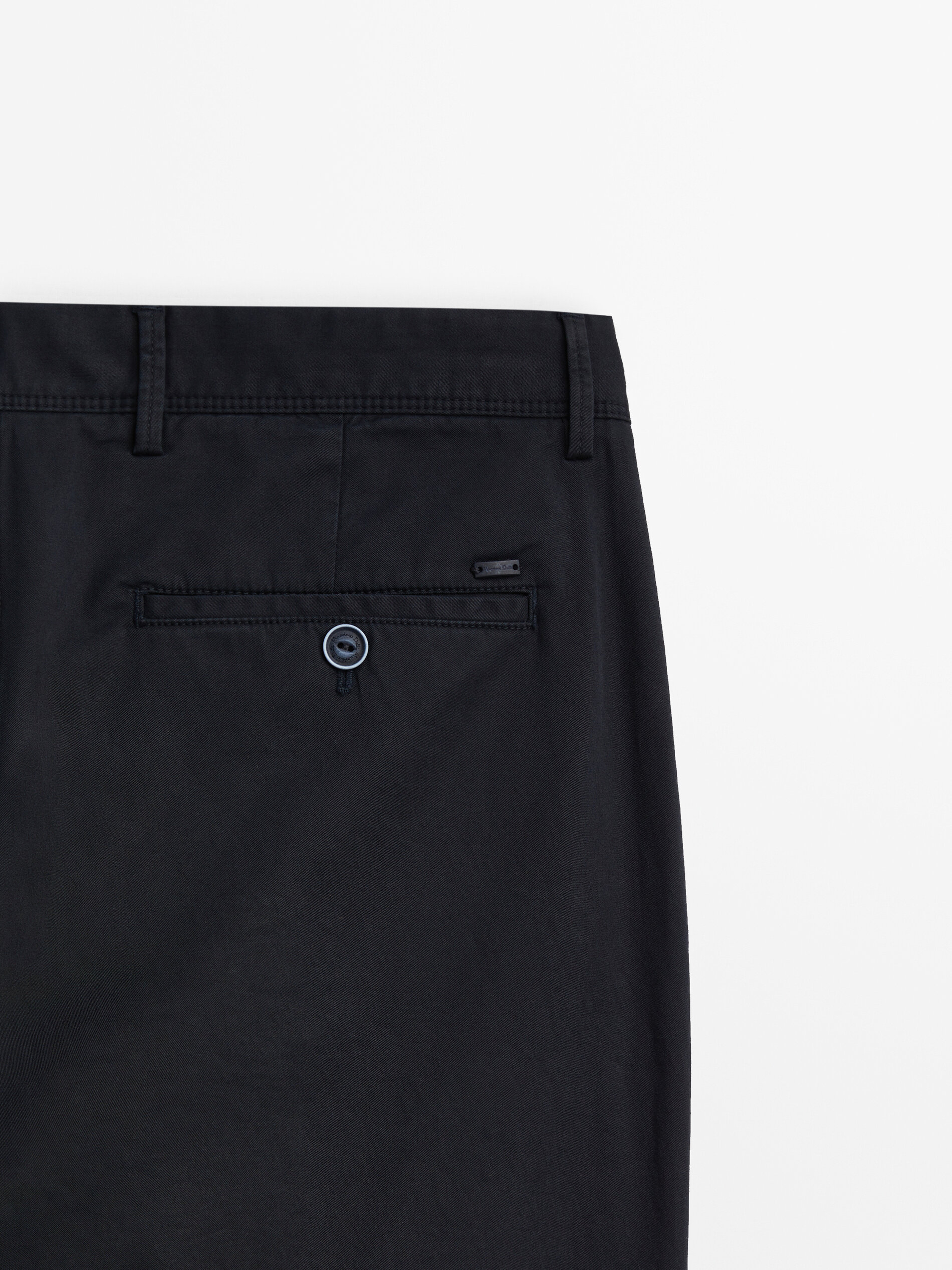 Calça chino de corte regular em mistura de algodão - AZUL MARINHO