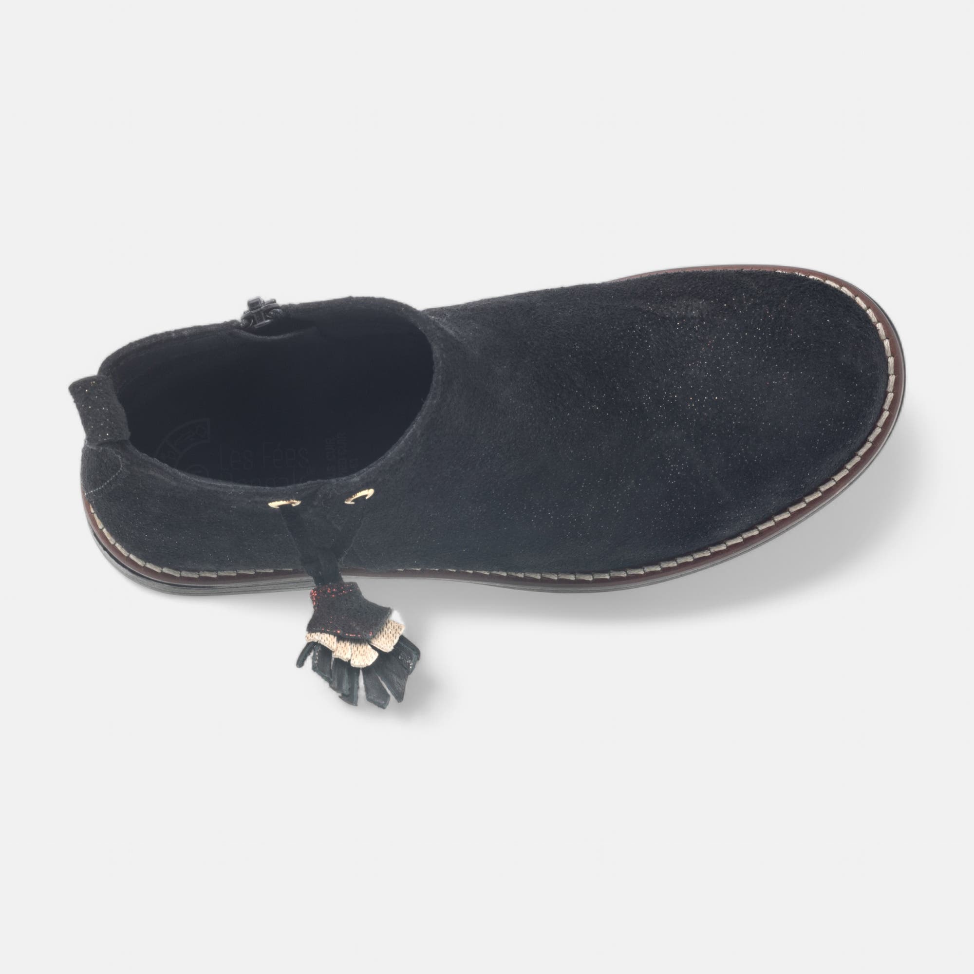 Bottines Fille en cuir noir