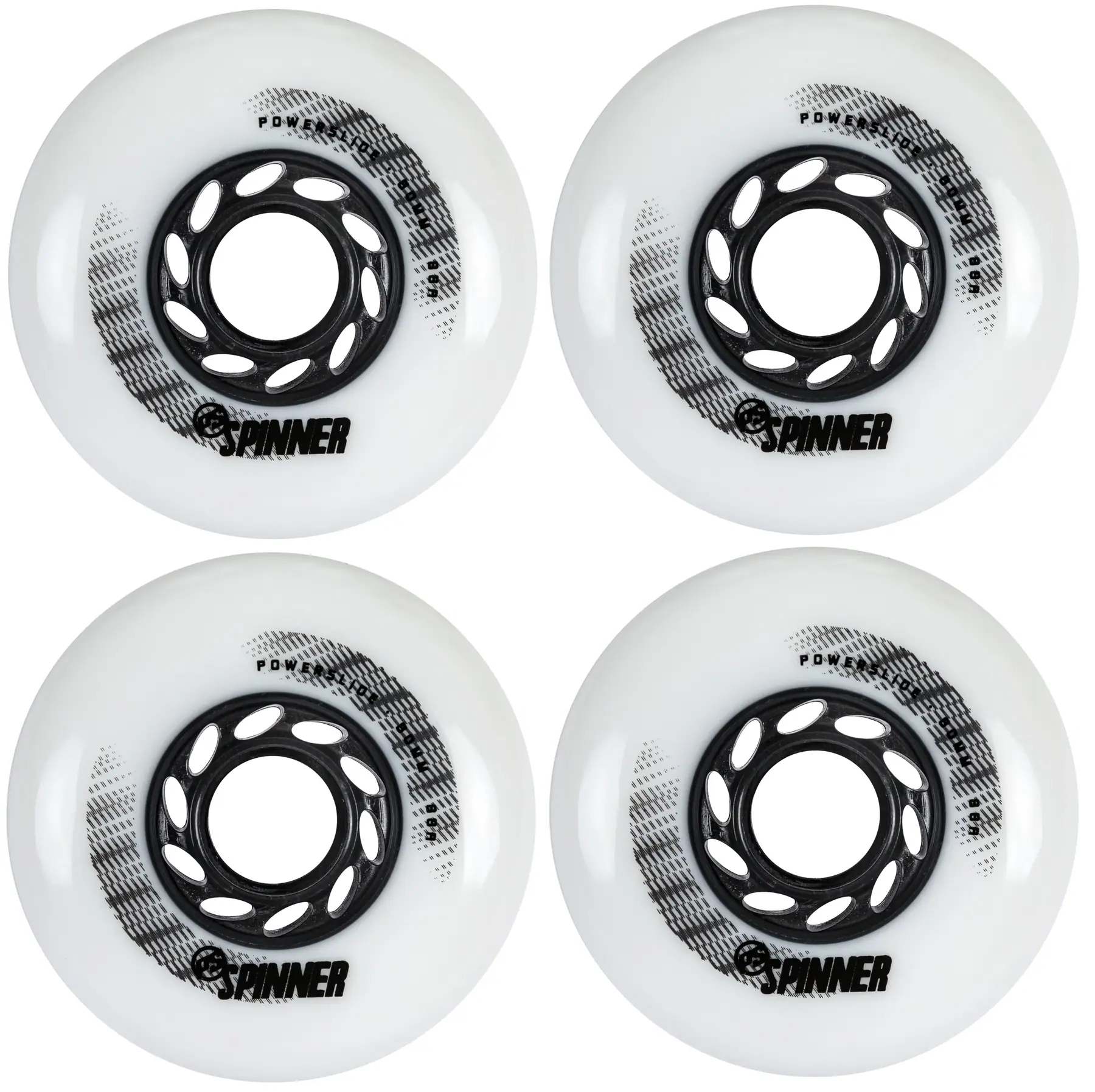 Powerslide Spinner Hvid Wheel 4-Pak - Hjul Freeskate | SkatePro