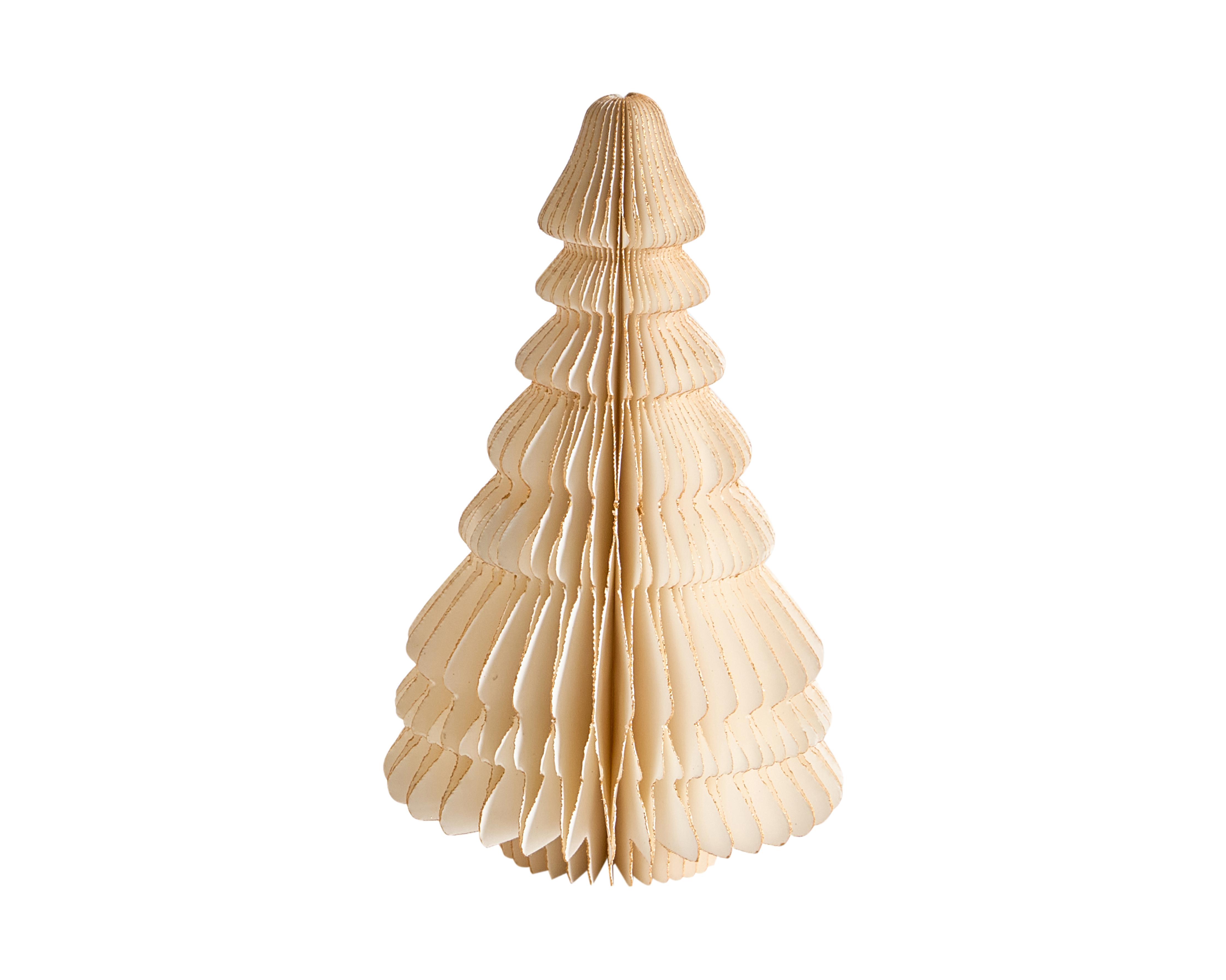 Set van 2 figuren SKJOMA Kerstboom 15/20 cm Beige