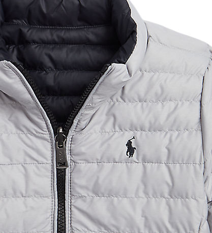 Polo Ralph Lauren Dynejakke - Vendbar - Sort/Gr?