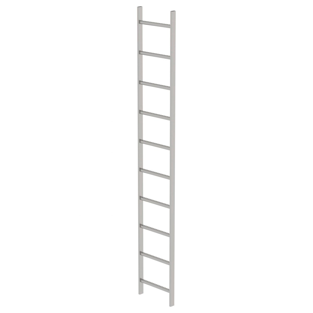 MUNK roestvrijstalen schachtladder, 400 mm breed, 10 sporten, 2,80 m lang