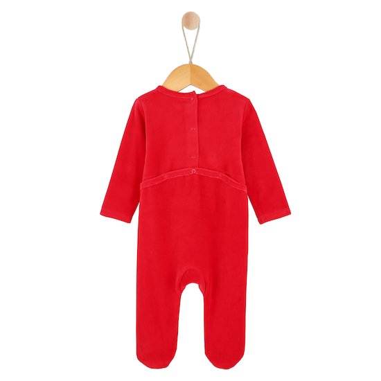 Noël Pyjama naissance velours   rouge et blanc        de               P'tit bisou