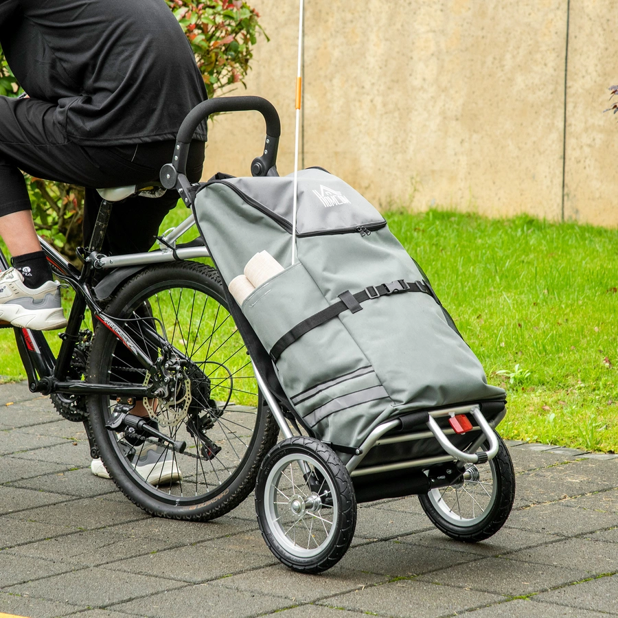 HOMCOM Lastenanhänger mit Tasche grau