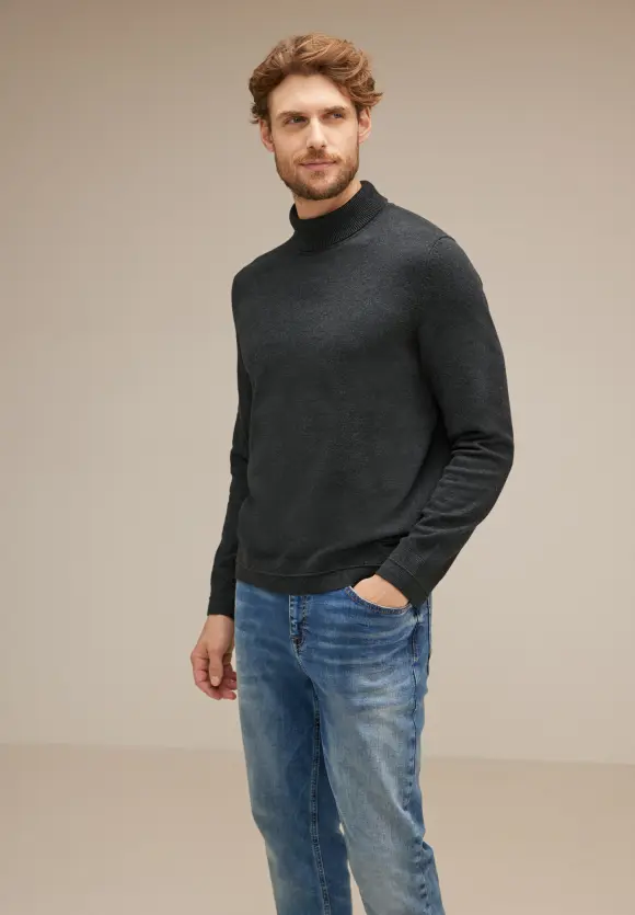 Pullover mit Rollkragen - anthra grey melange