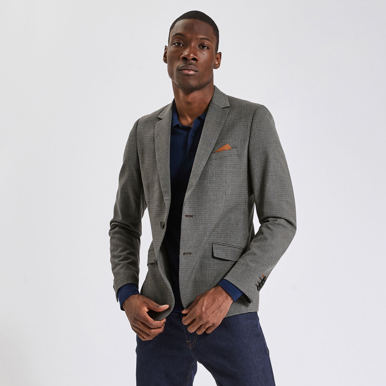 Veste slim motif pied de puce Multicolore