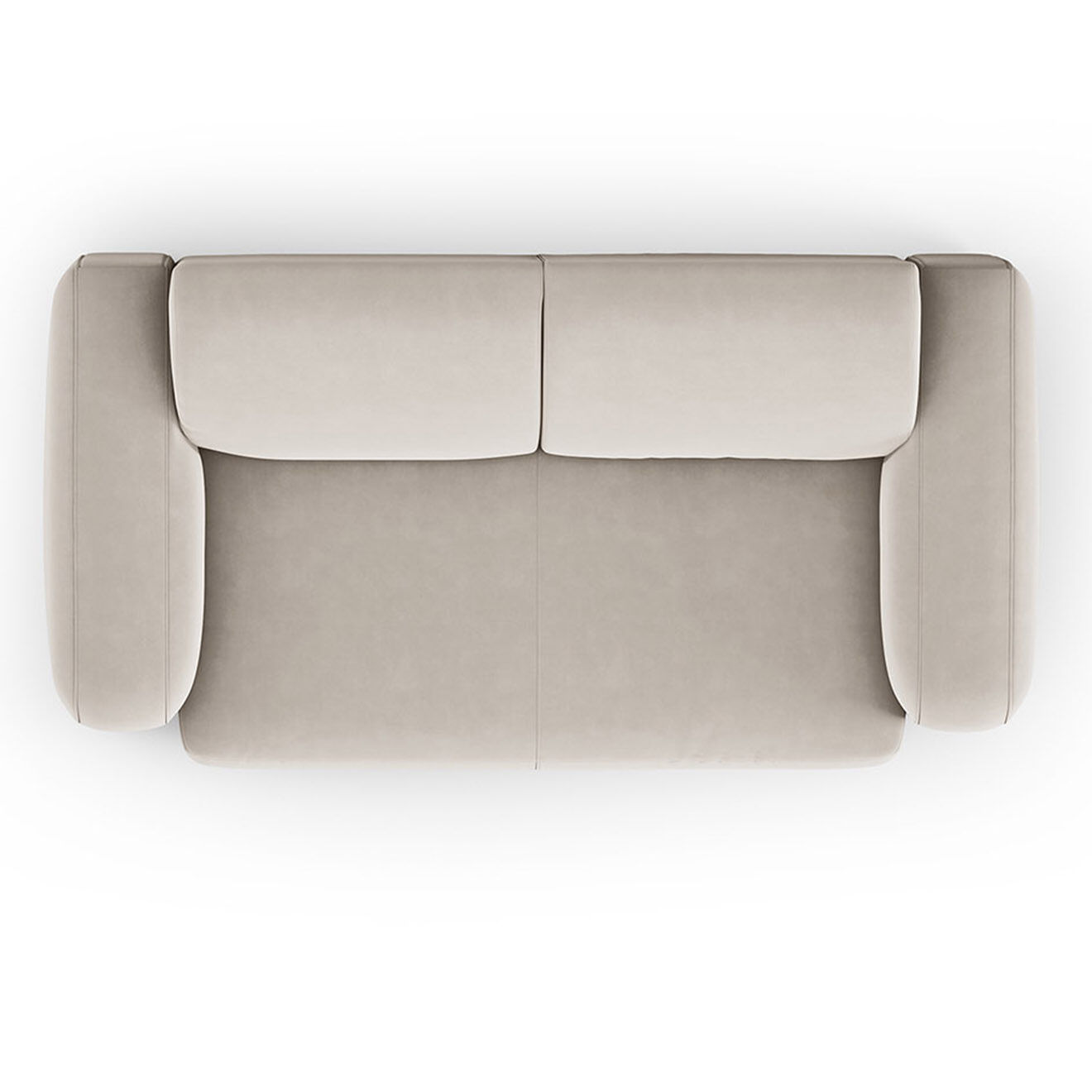 Mazzini Sofas Canapé Velours Jasmin 2 Places beige - 170x95x72 cm