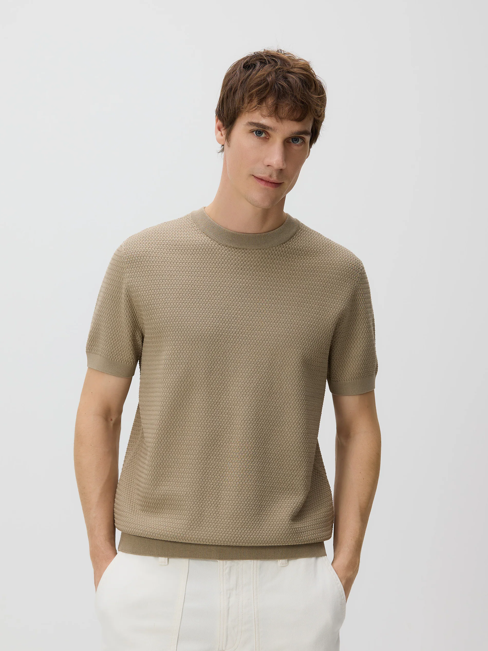 Strukturierter Viskose-Pullover