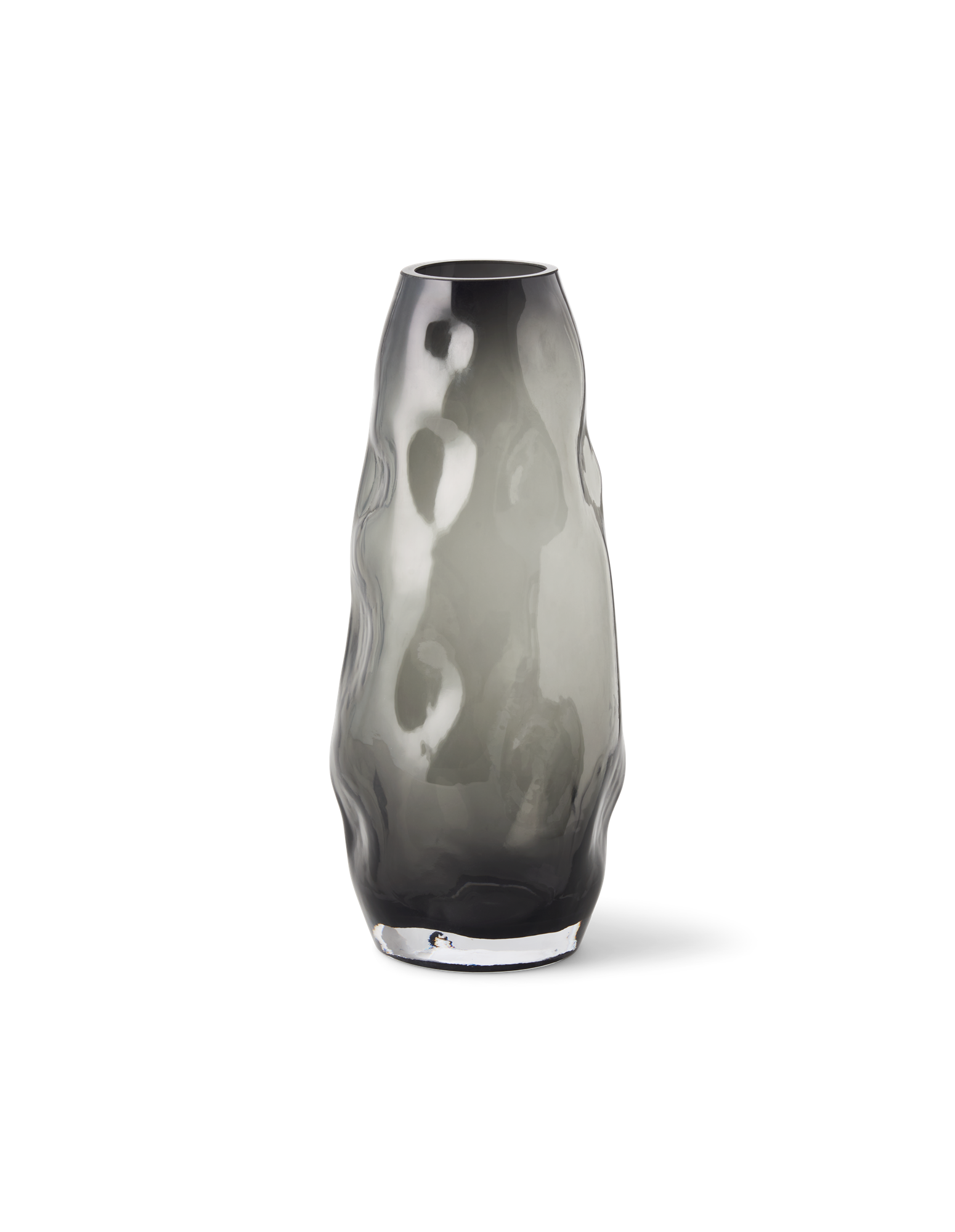 Vase | Mundblæst glas. Ø12 x 28 cm. | Grey