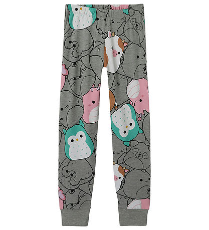 Name It Schlafanzug - NkfObia - Grey Melange m. Print
