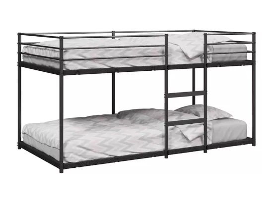 Lit superposé sans matelas noir 75x190 cm acier