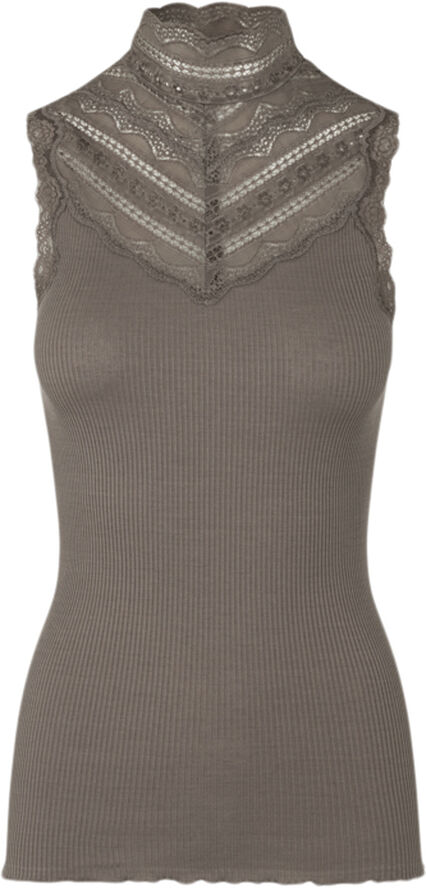 Rosemunde Silk top w/ lace Falcon