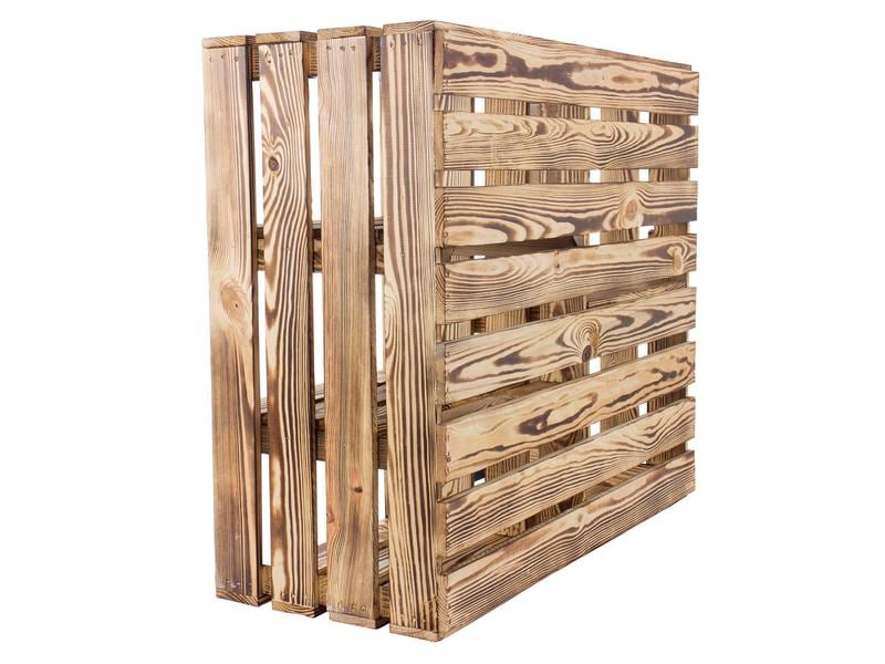 Holz Zollhaus Regal Vintage geflammt 77 x 68 cm Regal im Holzharassen Stil