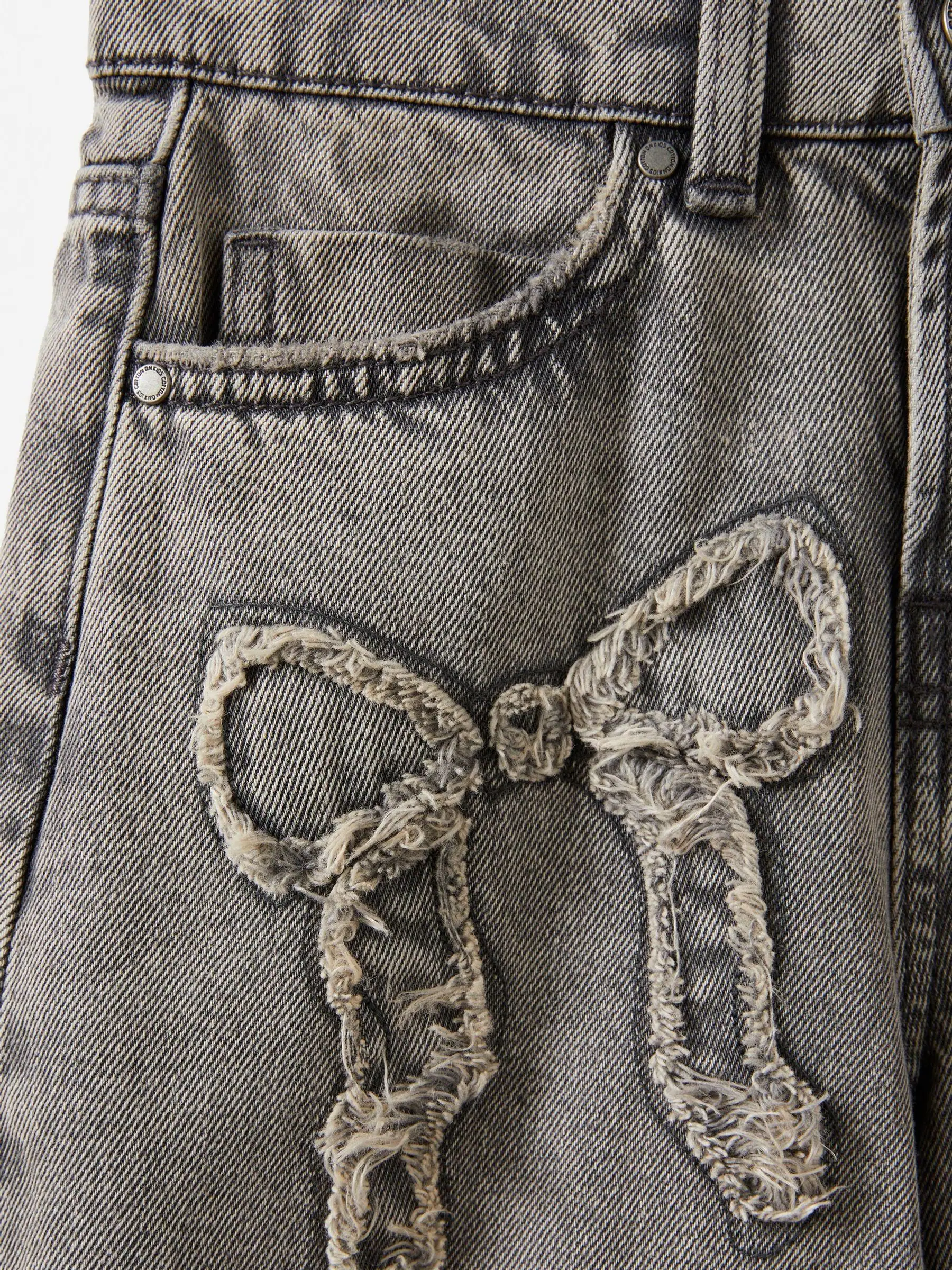 Grijs - Cotton On Embellished Super Wide Denim Jeans